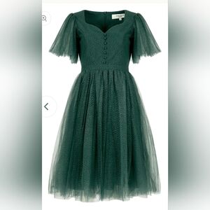 JessaKae Forest Green Tulle Kids Dress
